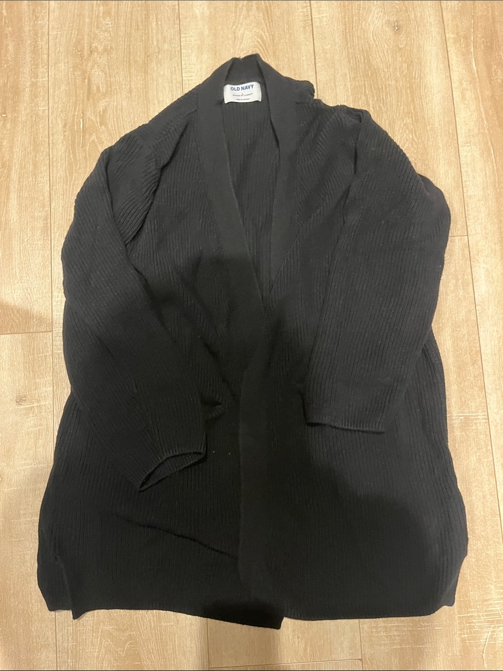 Old Navy Black Ribbed Open-Front Cardigan